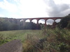 The high railway viaduct above Skelton Beck.