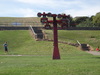 A support for a disused cable car.