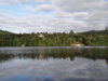 A view across to Invergarry Castle and a sunken yacht.