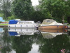 Boats moored near Orton Lock.