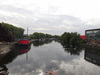 The River Nene viewed from the A15 bridge in Peterborough.