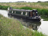 A narrowboat on the Briggate River.