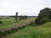 The railway line below the site of St Peter's church.