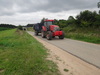 A tractor on the track.