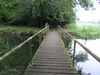 The footbridge across the River Dun.