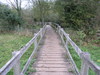 The footbridge over the River Test in Wherwell.