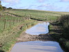 A flooded stretch of track near Inkpen Hill.