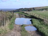 The path heading down from Combe Gibbet.