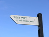 The sign marking the end of the Test Way.