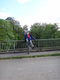 Myself falling off the bridge.