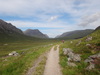 The path heading westwards away from the main road.