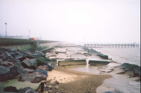 AC06	Looking north along the washed-away seafront near Lowestoft Ness.