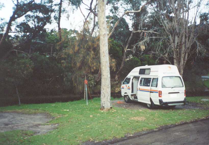 The campervan at the campsite in Lorne.