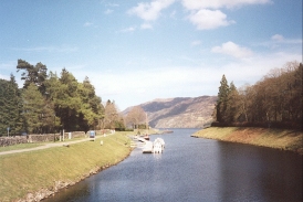 AQ26	The view into Loch Ness from the road bridge at Fort Augustus.
