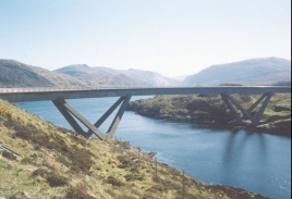 AU20	The Kylesku Bridge from the viewpoint on the north side of the bridge.