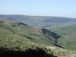 P7280007	Looking back at Crowden on the ascent to White Low. The path I came up is clearly visible.