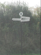 PA060013	A sign at Norton Junction - Brentford 89.25 miles, Braunston 4.25 miles and Leicester 41.25 miles 