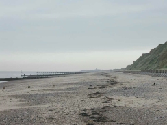 PB030084	Looking south along the coast under the Bacton gas distribution center.