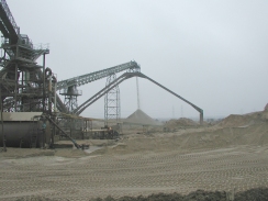 P1130396	A large sand pile being created at the pit.