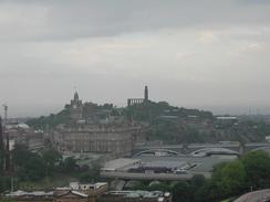 P6080044	The view from the castle towards Waverley Station and Calton Hill.