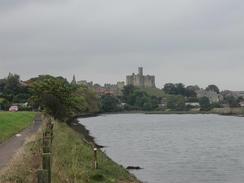 P2002A080049	Warkworth Castle viewed from beside the River Coquet. 