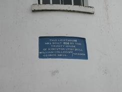 P2002A220031	A plaque on the old lighthouse in Paull. 