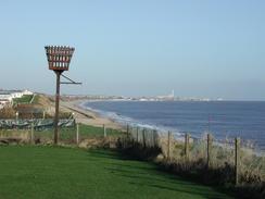 P2002B070011	A beacon beside the clifftop path in Hopton. 