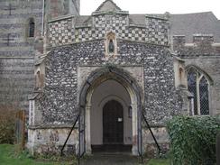 P2002B190001	The porch of Fingringhoe Church. 