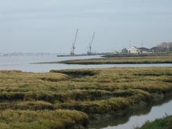 P2002B250039	Looking eastwards towards Wallasea Marina. 