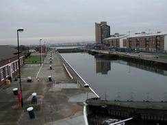 P2002B300070	Lock gates leading into King George V Dock. 