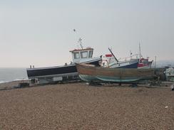 P2002C100091	Boats drawn up onto the beach at Deal. 