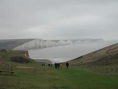 P20021010044	The view back over Cuckmere Haven to the Seven Sisters.  