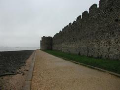 P2002C230064	One of the curtain walls of Portchester Castle. 