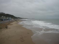 P2002C300010	The view eastwards along the beach from Boscombe Pier. 