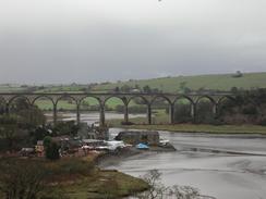 P20031210004	A view of a railway viaduct to the east of St Germans. 