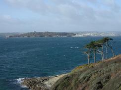 P20031280027	Looking over Carrick Roads towards Pendennis Castle. 