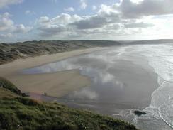 P20032090050	Looking south over Perran Beach. 