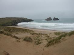 P20032100063	The view from the sand dunes at Holywell Bay. 