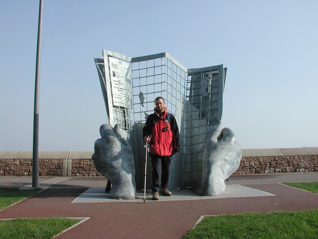 Myself at the end of the South West Coast Path in Minehead. 