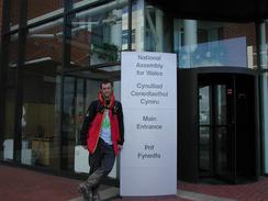 P20033020037	Myself outside the Welsh National Assembly. 