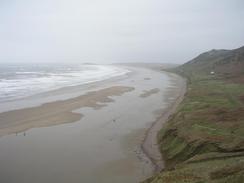 P20033090031	The view down onto Rhossili Beach.