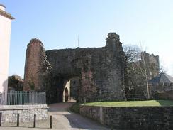 P20033130012	The gateway leading into Laugharne Castle.