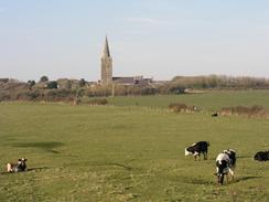 P20033150033	The view over fields towards Warren Church.