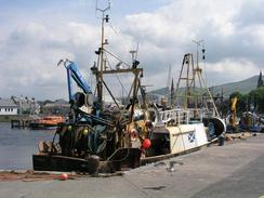 P20035293375	A boat in the harbour at Girvan.