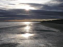 P20039037944	The sun rising over the beach in Findhorn.