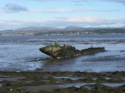 P20039269345	A derelict boat by Wester Shore Wood.