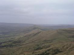 P2003C060244	The view eastwards towards Mam Tor from Rushup Edge.