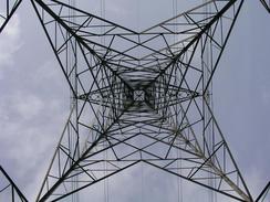 P20032011078	The view up an electricity pylon.