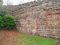 P2004C153064	A herringbone wall at Tamworth Castle.