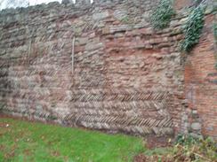 P2004C153065	A herringbone wall at Tamworth Castle.